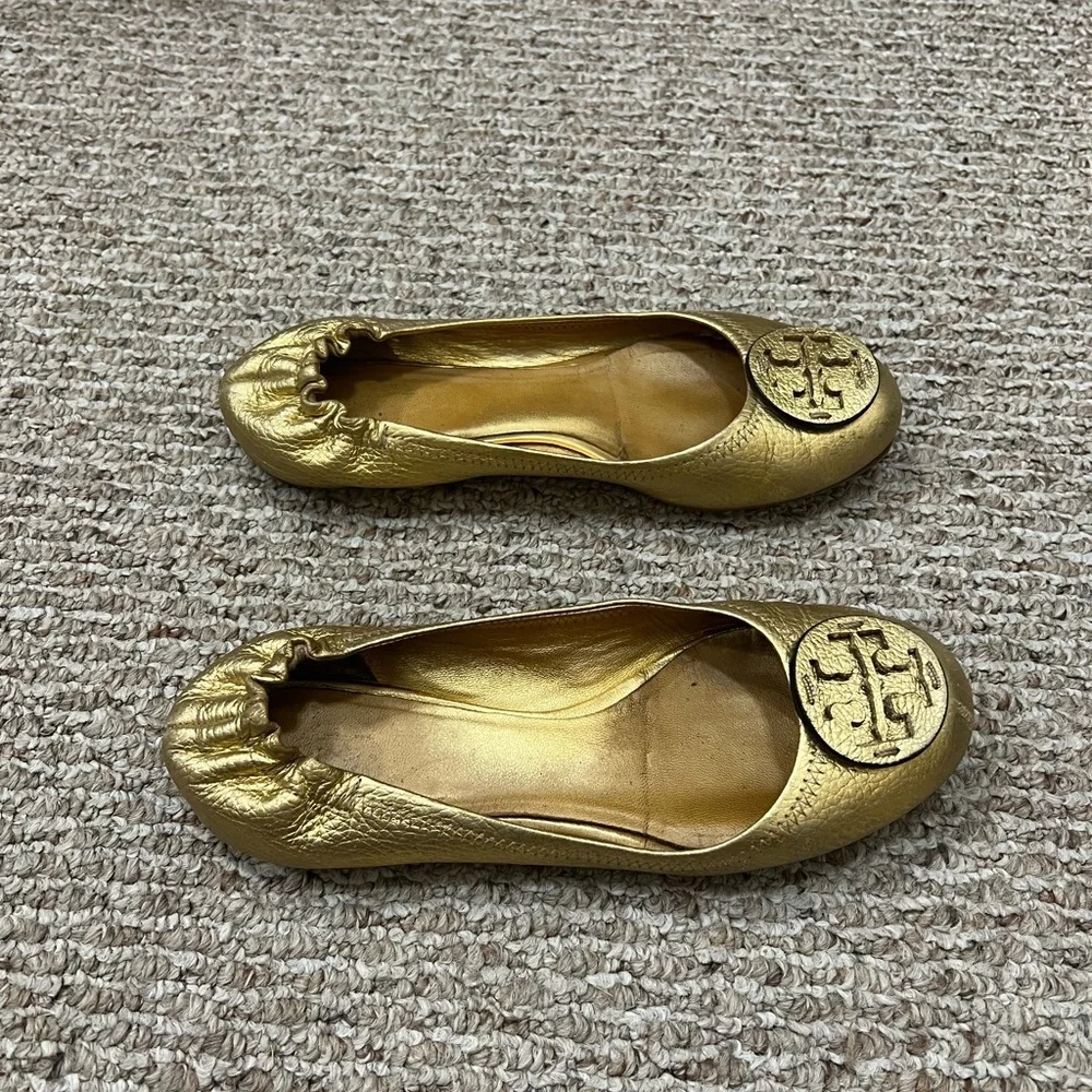 Tory Burch Gold Miller flats